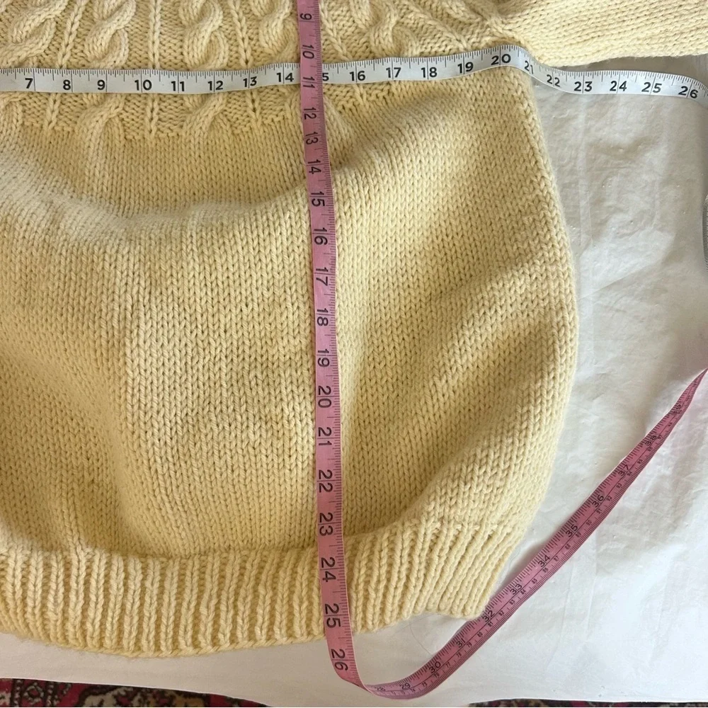 Suigeneris Wool Cable Knit Fisherman Sweater Size L Cream Rory Gilmore